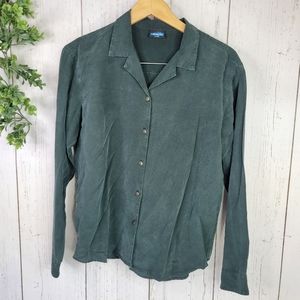 KAVU forest green button up vintage